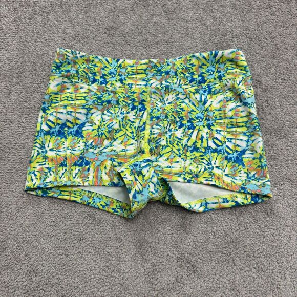 Forever 21 Tie-Dye Compression Shorts Womens Small Neon Green Blue Pink Active - Picture 2 of 11